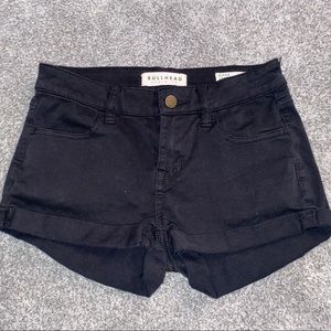 Mid-rise Black Jean Shorts
